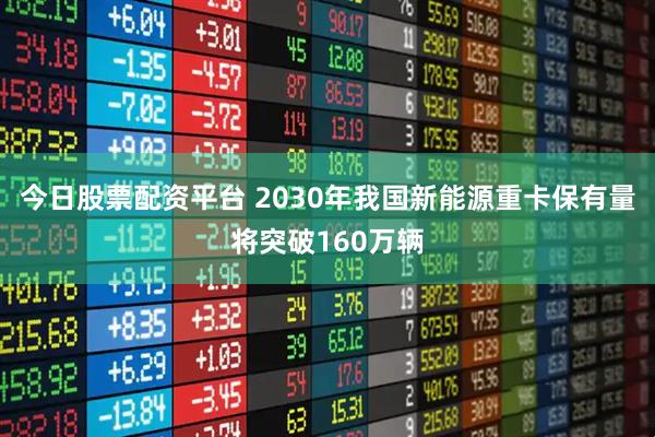 今日股票配资平台 2030年我国新能源重卡保有量将突破160万辆